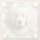 Opulent Golden Retriever Marble Essence Glasuntersetzer (Rückseite)