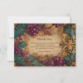 Opulent Grape Leaf Mardi Gras Masquerade Dankeskarte (Vorderseite)
