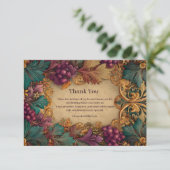 Opulent Grape Leaf Mardi Gras Masquerade Dankeskarte (Stehend Vorderseite)