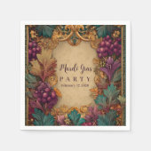 Opulent Grape Leaf Mardi Gras Masquerade Serviette (Vorderseite)
