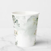 Opulent grüne Blattgold Buchstaben Baby Dusche Pappbecher (Links)