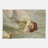 Opulent Lady spielt ihren Welpen Geschirrtuch (Horizontal)