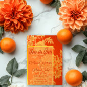 Opulent Mandarin Orange Floral Save The Date
