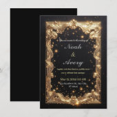 Opulent Matte Black & Gold Foil Wedding Card Desig Einladung (Vorne/Hinten)
