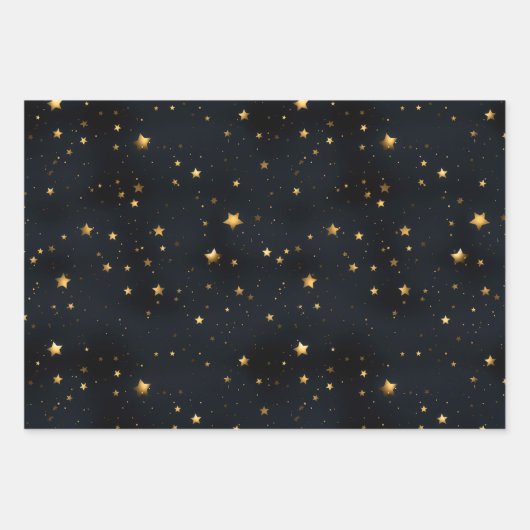 Opulent Midnight Blue Sparkle Ornamental Geschenkpapier Set (Vorderseite 2)
