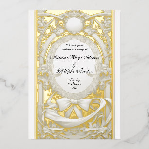 Opulent Motif Atelier Wedding Einladung, Folieneinladung