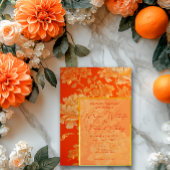 Opulent Orange and Gold Mandarin Floral Wedding Einladung