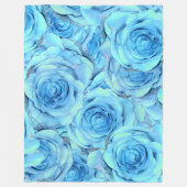 Opulent rose design in turquoise fleecedecke (Vorderseite)