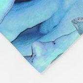 Opulent rose design in turquoise fleecedecke (Ecke)