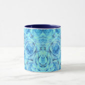 Opulent rose design in turquoise tasse (Zentrum)