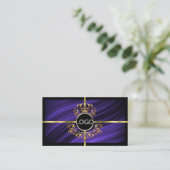 Opulent Royal Blue Gold Crown mit Logo QR Code Visitenkarte (Stehend Vorderseite)