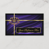 Opulent Royal Blue Gold Crown prächtig und elegant Visitenkarte (Vorderseite)