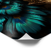 Opulent Serenade: Peacock Harpist Poster (Ecke)