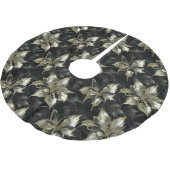 Opulent Silver Poinsettia Floral Polyester Weihnachtsbaumdecke (Schrägansicht)