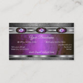 Opulent Silver Shimmery Lila Marmormuster Visitenkarte (Rückseite)