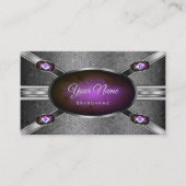 Opulent Silver Shimmery Lila Marmormuster Visitenkarte (Vorderseite)