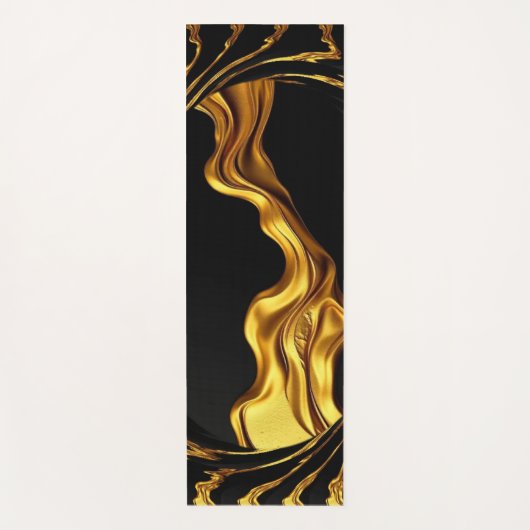 Opulent Swirl Achempong Liquid Gold - Gold & Black Yogamatte (Vorderseite)