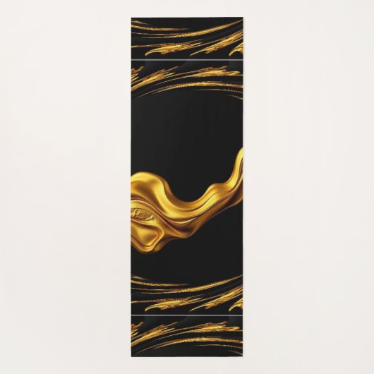 Opulent Swirl Achempong Liquid Gold - Gold & Black Yogamatte (Rückseite)