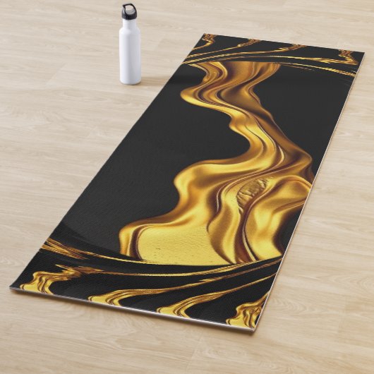 Opulent Swirl Achempong Liquid Gold - Gold & Black Yogamatte (Beispiel)