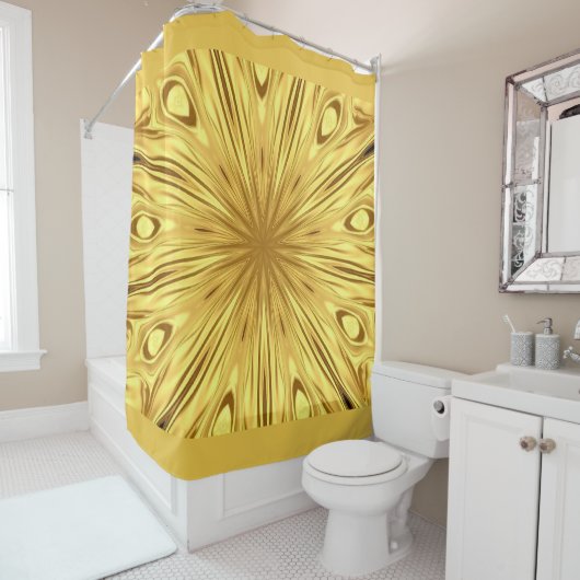 Opulent Swirl Crimson & Gold High-Drama Bath Style Duschvorhang (Beispiel)