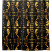 Opulent Swirl Liquid Gold Black Monochrom Designe  Duschvorhang (Vorderseite)