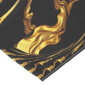 Opulent Swirl Liquid Gold Black Monochrom Designer Kurzer Tischläufer (Ecke)