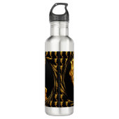 Opulent Swirl Liquid Gold Black Monochrome Achempo Edelstahlflasche (Vorderseite)