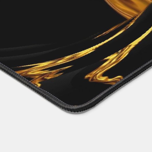 Opulent Swirl Liquid Gold Black Monochrome Achempo Schreibtischunterlage (Ecke)