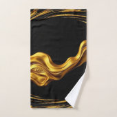 Opulent Swirl Liquid Gold Black Monochrome Christi Badhandtuch Set (Handtuch)
