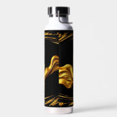 Opulent Swirl Liquid Gold Black Monochrome Christi Trinkflasche (Links)