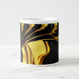Opulent Swirl Liquid Gold Black Monochrome Design Jumbo-Tasse