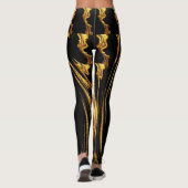 Opulent Swirl Liquid Gold Black Monochrome  Leggings (Rückseite)