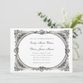 Opulent Vintage Frame Classic Formal Wedding Einladung (Stehend Vorderseite)