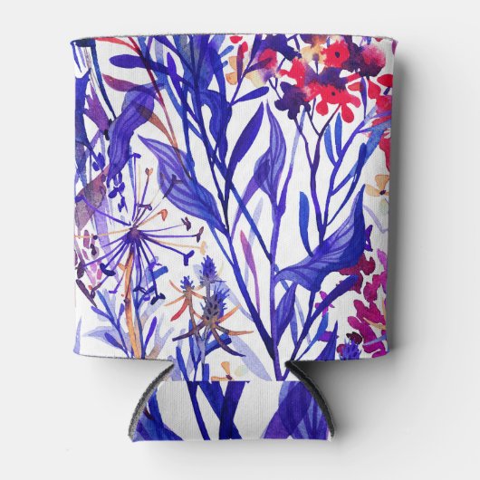 Opulent Watercolor Florals: Garten Hintergrund. Dosenkühler (Vorderseite)