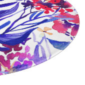 Opulent Watercolor Florals: Garten Hintergrund. Schneidebrett (Ecke)