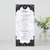 Opulent White & Black Marble Spheres Menükarte (Stehend Vorderseite)