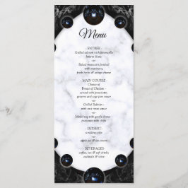 Opulent White & Black Marble Spheres Menükarte