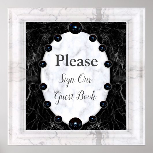 Opulent White & Black Marble Spheres Poster (Vorne)