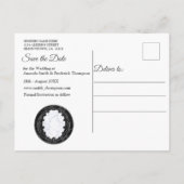 Opulent White & Black Marmor + Spheres Ankündigungspostkarte (Rückseite)