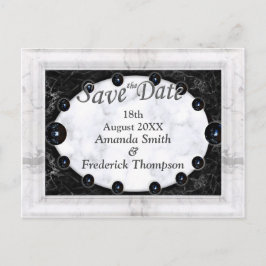 Opulent White & Black Marmor + Spheres Ankündigungspostkarte