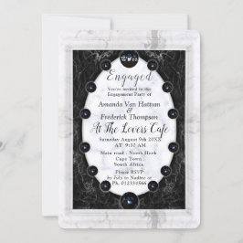 Opulent White & Black Marmor + Spheres Einladung