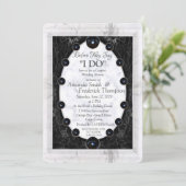 Opulent White & Black Marmor + Spheres Einladung (Stehend Vorderseite)