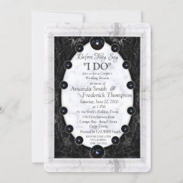 Opulent White & Black Marmor + Spheres Einladung