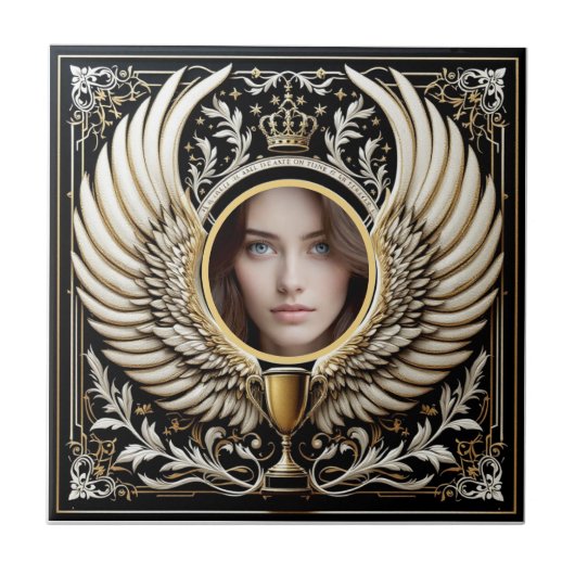 Opulent Winged Crown Fliese (Vorderseite)