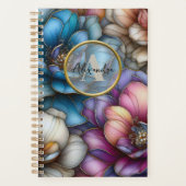 Opulente Blüten mit schimmernden Gold-Konturen Planer (Vorderseite)