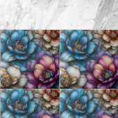 Opulente Blüten mit schimmernden Goldakzenten Fliese