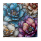 Opulente Blüten mit schimmernden Goldakzenten Fliese (Vorderseite)