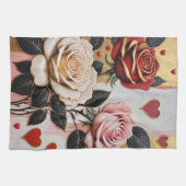 Opulente Herzen und Rose Geschirrtuch (Horizontal)