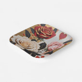 Opulente Herzen und Rose Pappteller (Gewinkelt)