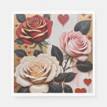 Opulente Herzen und Rose